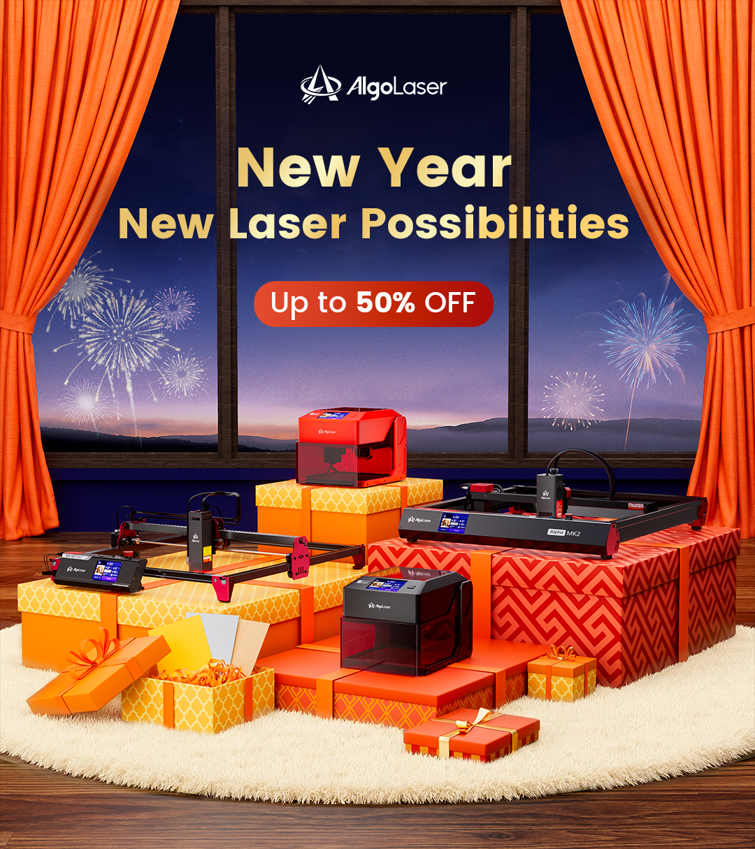 Accendi la tua creatività: saldi di Capodanno AlgoLaser con sconti fino al 50%!